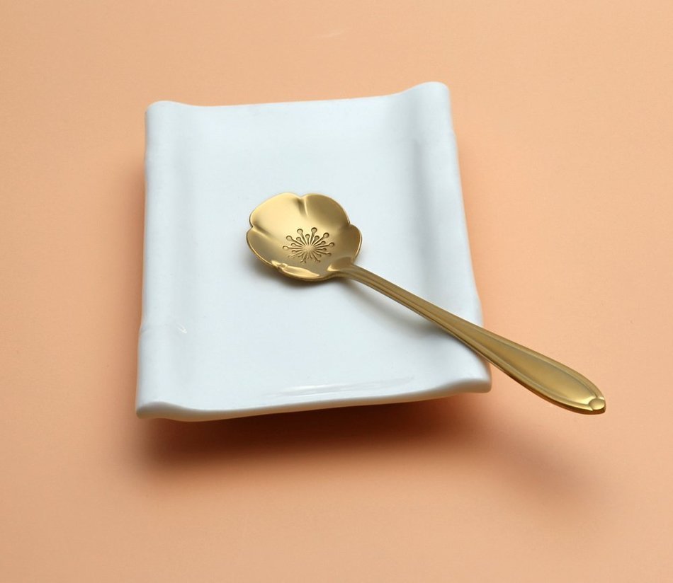 CHICHIC 8 Pcs Stainless Steel Tableware Creative Flower Coffee Spoon, Stirring Spoon, Sugar Spoon, Stir Bar Spoon... N7
