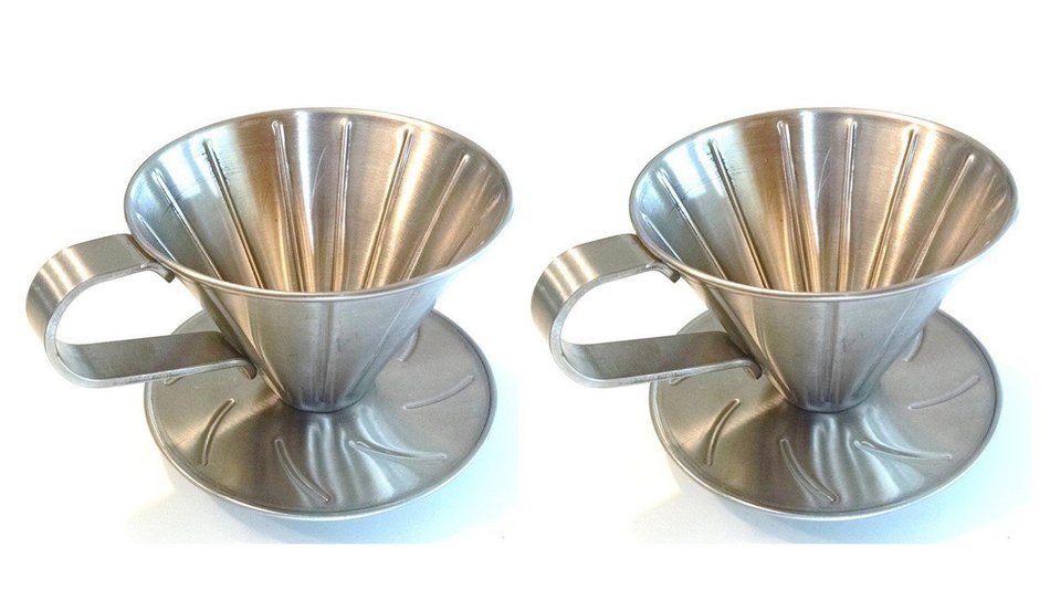 CoffeeWerks Pour Over Coffee Dripper (Set of 2) Stainless Steel