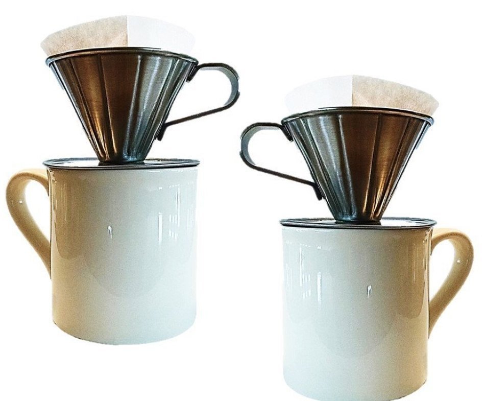 CoffeeWerks Pour Over Coffee Dripper (Set of 2) Stainless Steel N3