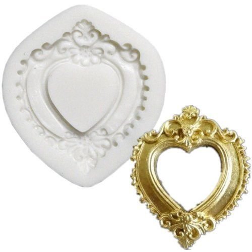 Anyana Many PHoto Frames Mirror Silicone Mould Ornate Vintage fondant CAKE cupcake mold N2