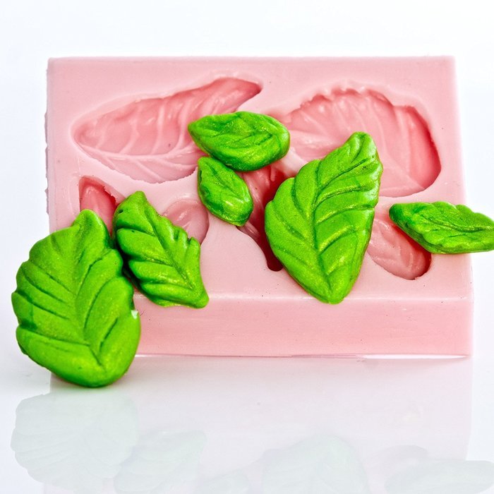 Tiny Rose Leaf Silicone Mold Food Safe Fondant, Gum paste, Resin, Polymer Clay Mold. Flexible silicone mold creates... N6