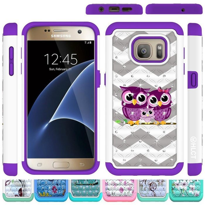 Galaxy S7 Case, HLCT Rugged Shock Proof Dual-Layer Case for Samsung Galaxy S7 (2016) (Owl Blue) N33