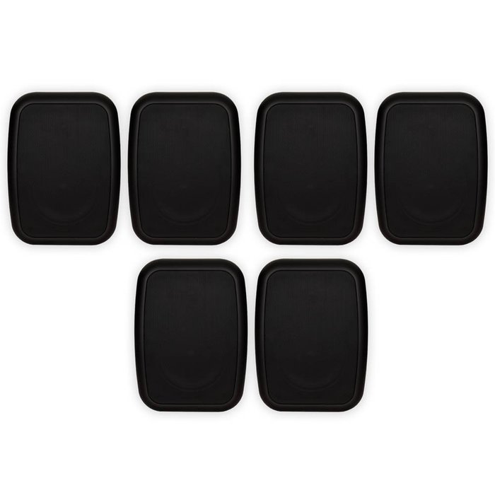 Theater Solutions TS6ODB Indoor or Outdoor 6.5" Speakers Weatherproof Mountable Black 3 Pair Pack