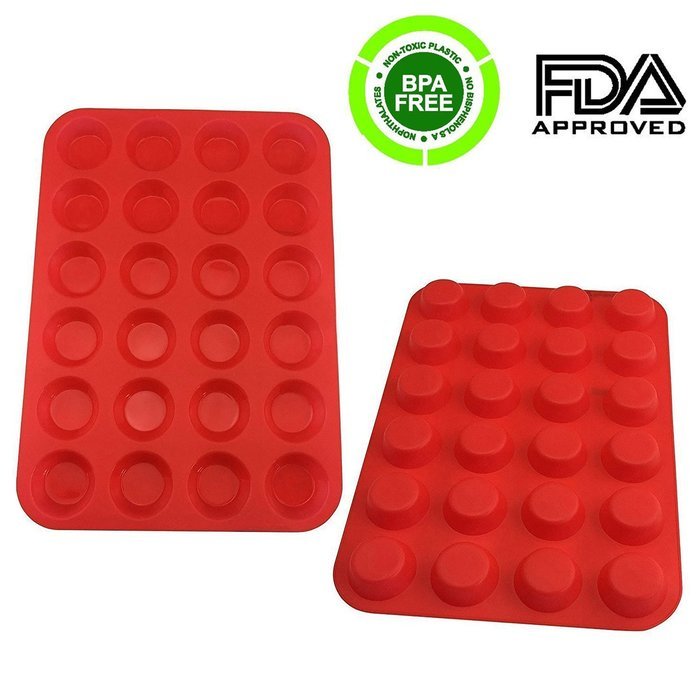 Set of 2 Silicone Cake Molds,iHOVEN Portable Mould Silicone Mini Muffin Model Cupcake Baking Pans Non-stick Oven... N4