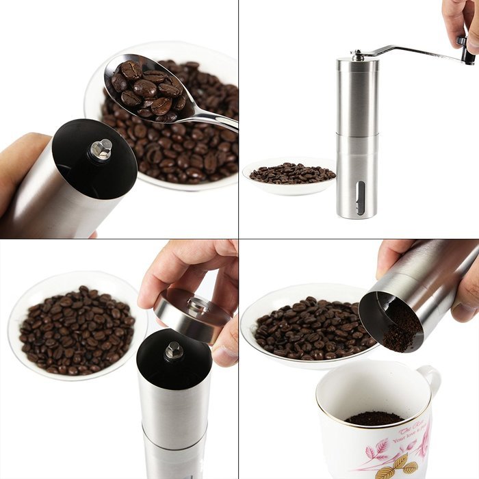 CoZroom Ceramic Burr Manual Coffee Grinder, Portable Coffee Mill- Stainless Steel Portable, Adjustable Aero press... N6