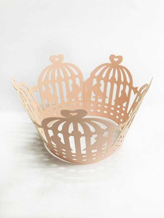 HUAL Cupcake Wrappers 50 Filigree Artistic Bake Cake Paper Cups Birdcage Lace Laser Cut Liner Baking Cup Muffin... N9