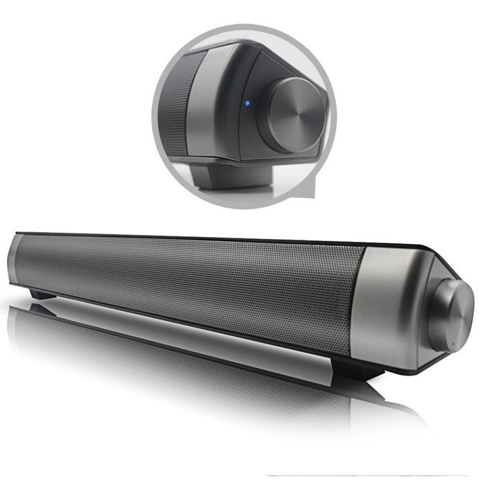 Wireless Sound Bar Bluetooth Speaker, Support TF card, 15.7in (Silver) N14