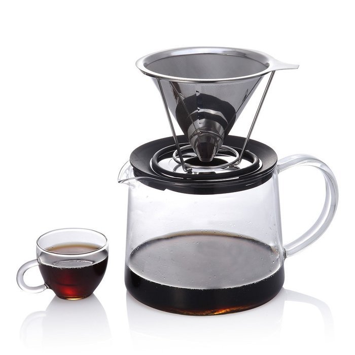 Solefun Pour Over Coffee Filter Cone Coffee Dripper Paperless, Permanent Stainless Steel Ultra Fine Micro Mesh... N4