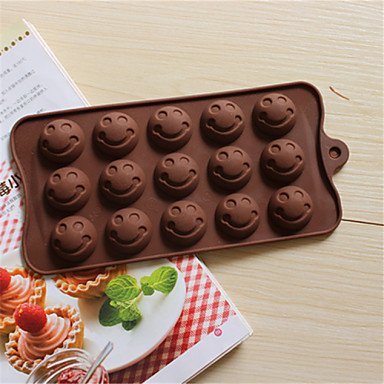 Sher Bakeware Silicone Smile Face Shaped Baking Molds for Chocolate N3