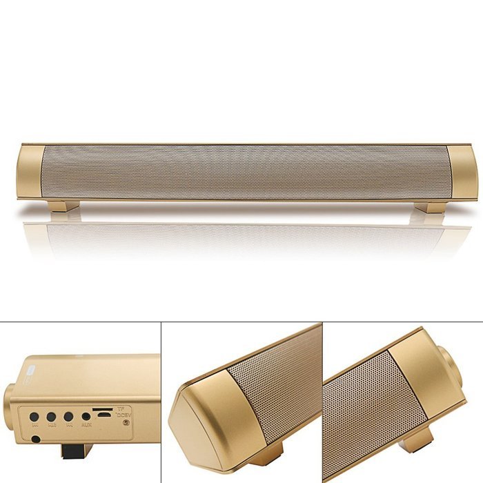 Wireless Sound Bar Bluetooth Speaker, Support TF card, 15.7in (Silver) N17