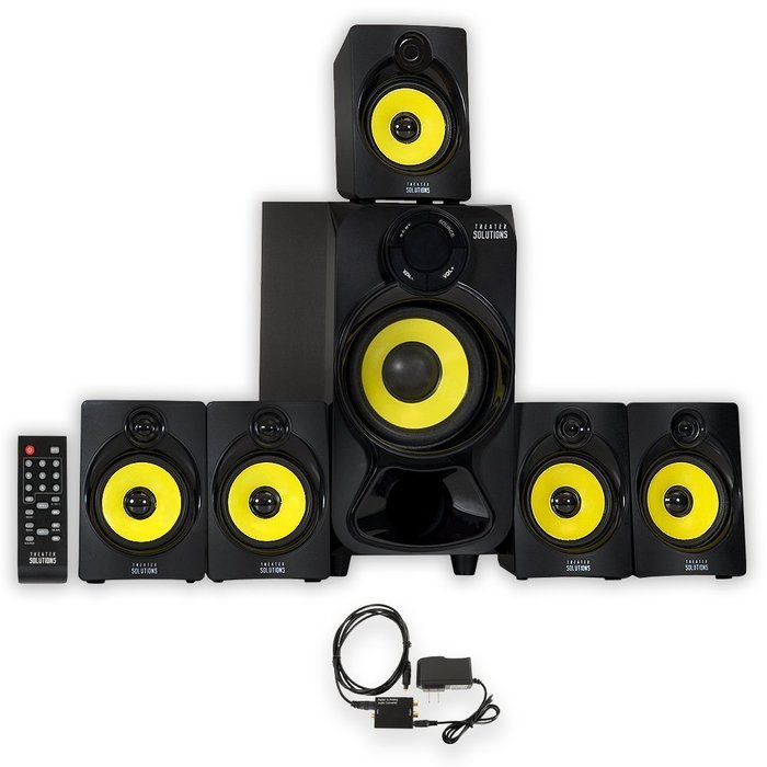 Theater Solutions TS518 Bluetooth Home Theater 5.1 Speaker System with FM Tuner and Optical Input