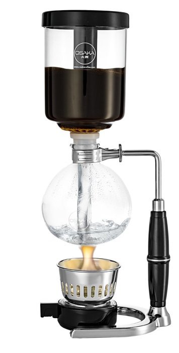 Osaka 4 Cup (20oz/600ml) Siphon Coffee Maker, Borosicilate Glass and Stainless Steel Vacuum Coffeemaker "Skytree... N7