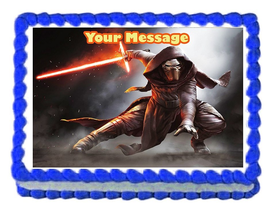 1/4 Sheet Kylo Ren Star Wars Edible image Cake topper decoration personalized -75"x10"