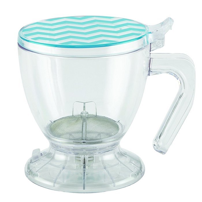 BonJour Coffee and Tea BPA-Free Plastic Smart Brewer, 19-1/2-Ounce, Blue Chevron