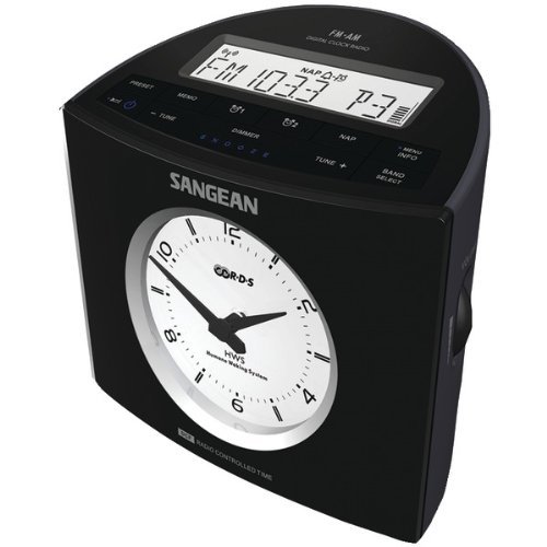 SANGEAN RCR-9 AM/FM-RDS ANALOG/DIGITAL TUNING ATOMIC CLOCK RADIO