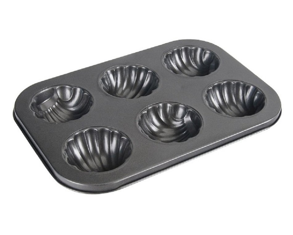 6 Cups Non-Stick Cake Pan, Certified Coating Healthy Living DIY for Home Kitchen and Catering (Round shape) N4