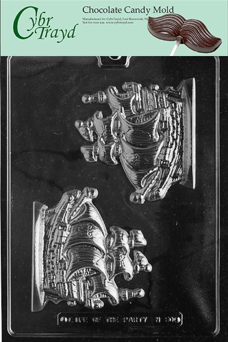 Cybrtrayd N050 Pirate Ship Chocolate Candy Mold with Exclusive Cybrtrayd Copyrighted Chocolate Molding Instructions