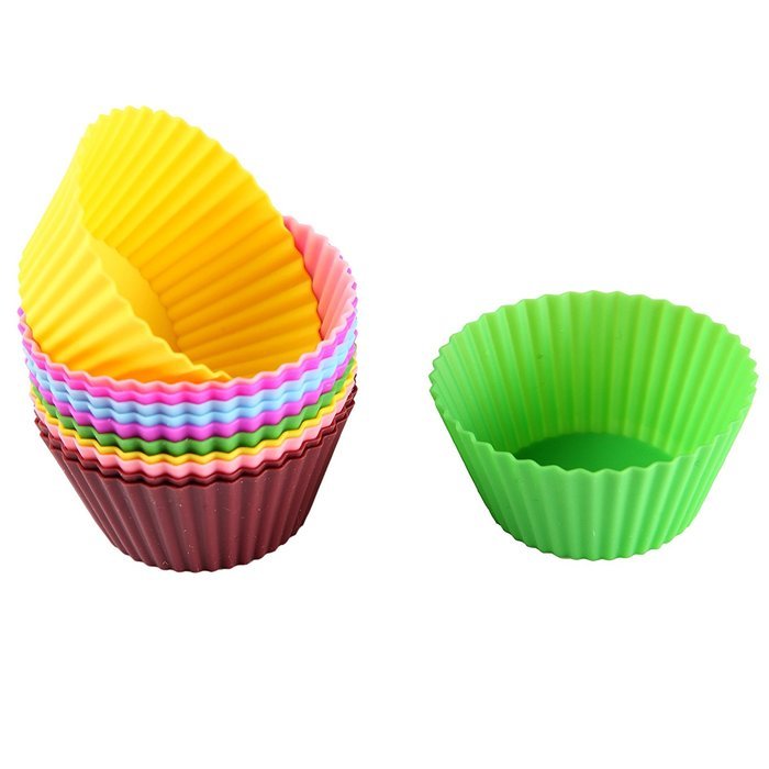 Silicone Baking Cups - Reusable Muffin Cups In 6 Assorted Colors - Set ...