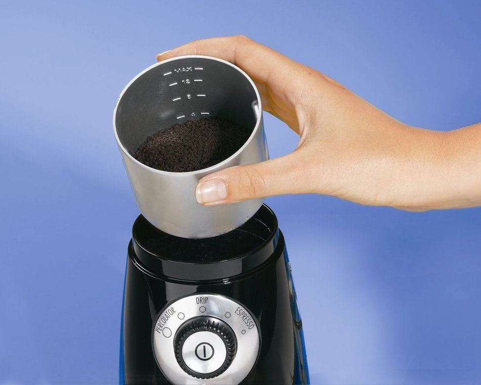 Hamilton Beach 80374 Custom Grind Hands-Free Coffee Grinder, Black