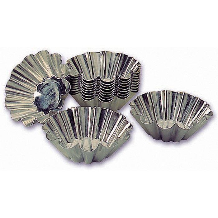 Matfer Bourgeat Tinplate Brioche Baking Mold, 12 Ridges, 2.75", 25PK 342233