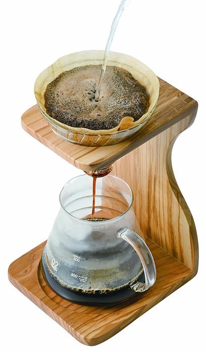 Hario VSS-1206-OV V60 Olive Wood Stand Set N2