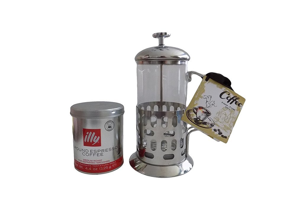 Illy Ground Espresso Coffee 4.4 oz French Coffee Press N4