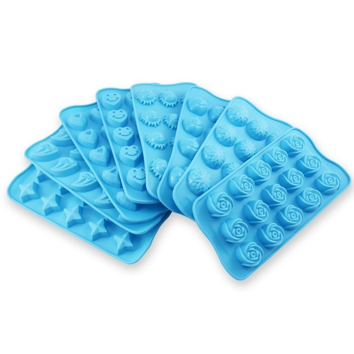 Candy Making Molds, 8 PCS YYP [Smile Face, Star, Apple, Sailboat, Sun, Diamond and Flower Mold] Silicone Candy... N7