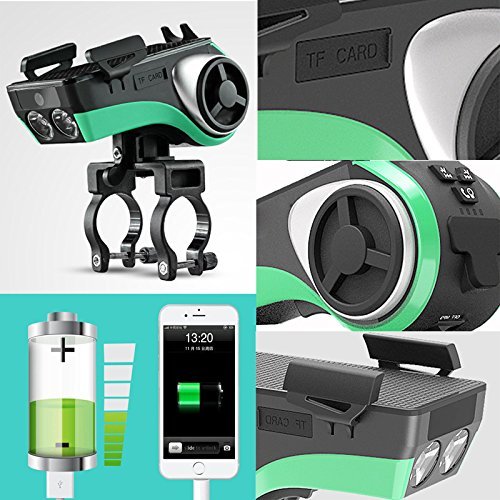5 in 1 Water Resistant Bluetooth Speaker -Flashlight -Power Bank -Phone Mount -Ringbell Make Your Cycling Easier N9