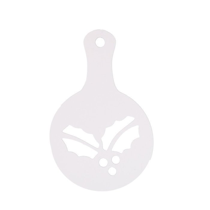 Christmas Designs PP Plastic Coffee Flowers Die Fancy Coffee Printing Template Model Milk Foam Spray Tool 8PCS... N5