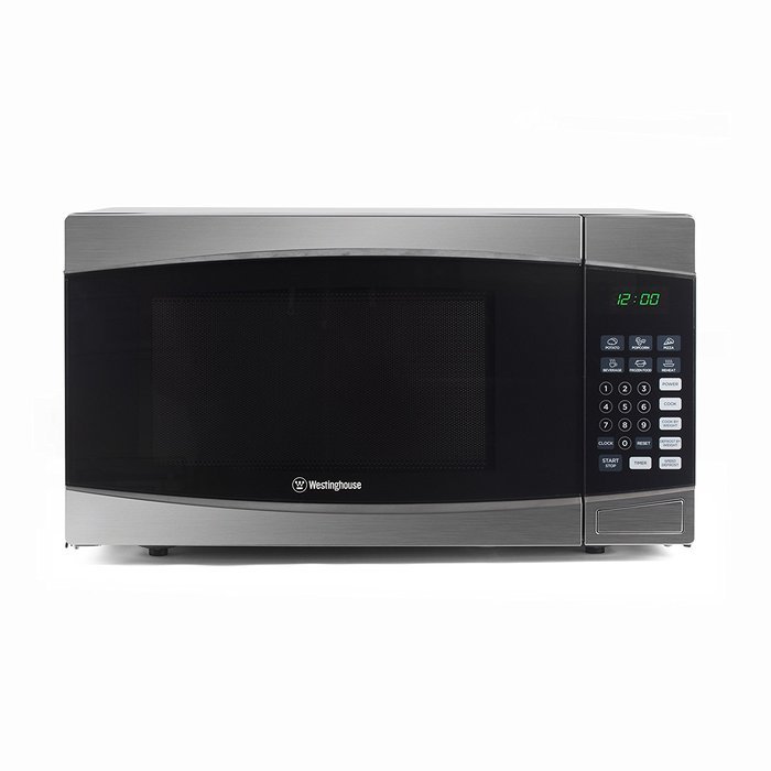 Westinghouse WCM22120SSM 1200 Watt Counter Top Microwave Oven, 2.2 Cubic Feet, Stainless Steel Front, Black Cabinet N12