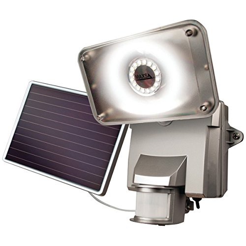 New MAXSA INNOVATIONS 44640 Motion-Activated Solar LED Security Flood Light (Silver)