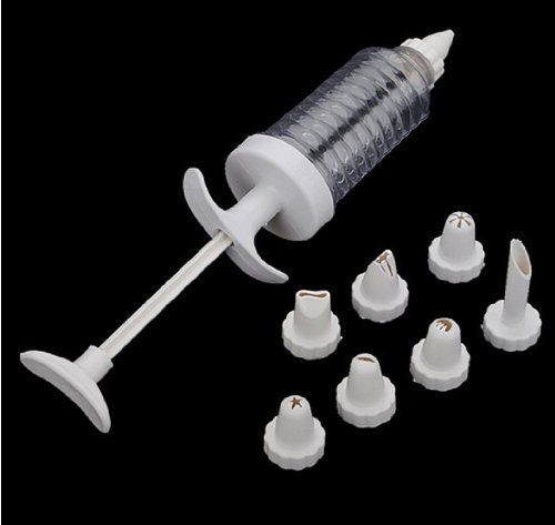 Autek 8 Tips Nozzle Cake Syringe Cupcake Decorating Icing Piping Gun Set Tool Kit New(3dmold-64) N4