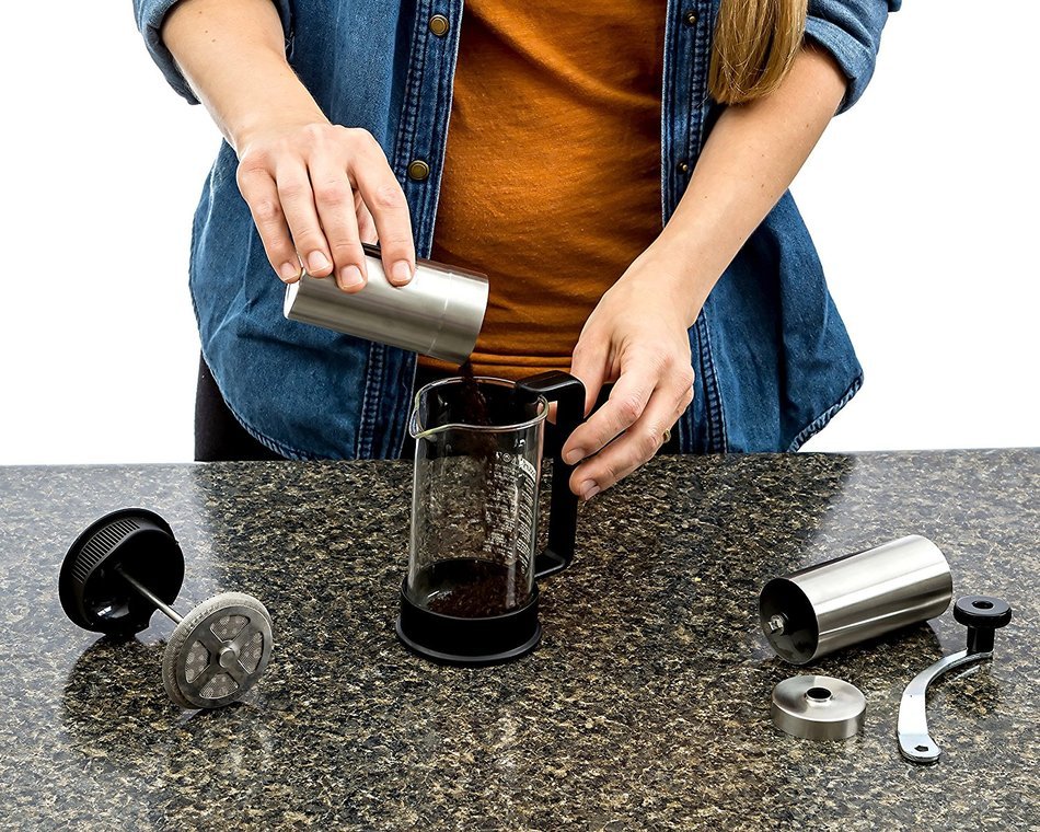 Brewer's Mark Burr Manual Coffee Grinder for Richer Aroma and Flavor than Electric Coffee Bean Mills N6
