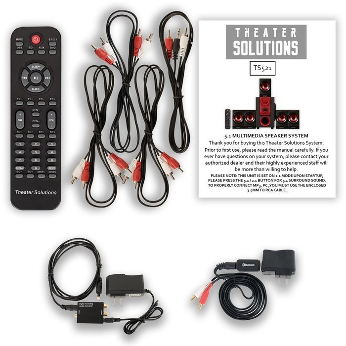 Theater Solutions TS521 Home Theater 5.1 Speaker System with Bluetooth and Optical Input