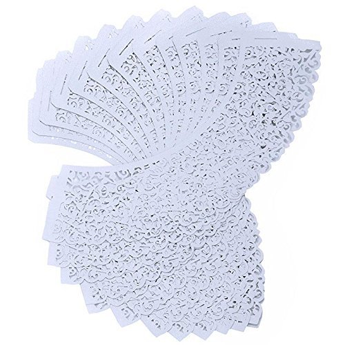 New 100pcs White Filigree Vine Cupcake Wrappers Wraps Cases Wedding Birthday N6