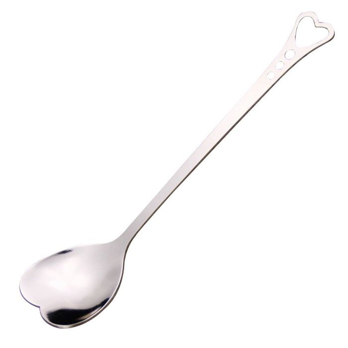 YIJIA Heart Shaped Dessert Spoon Stainless Steel Tea Coffee Spoon Mixer Flatware For Cafe Kitchen pack of 4