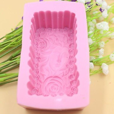 Y&XL&H Beautiful Girl Rose Flower Shaped Fondant Cake Chocolate Silicone Mold Cake Decoration Tools,L10.1cmW5.9cmH4.2cm N2