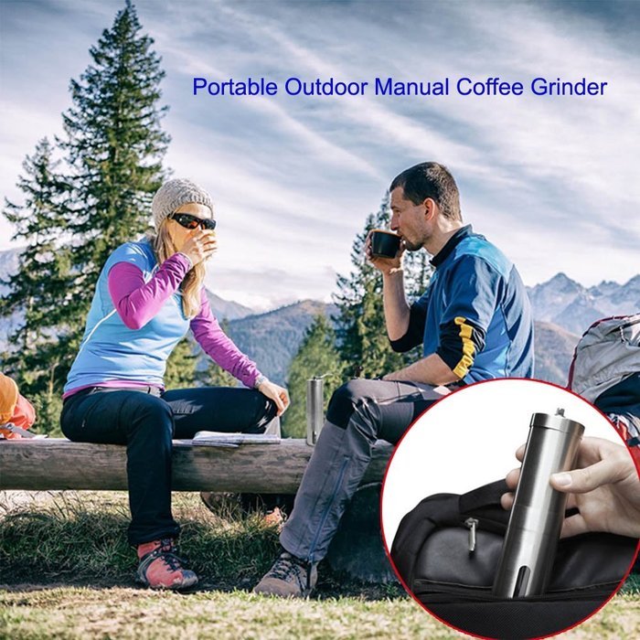 Awkli Manual Coffee Grinder Portable Adjustable Stainless Steel Hand Crank Burr Mill for Coffee Bean, Spices,Pepper... N6