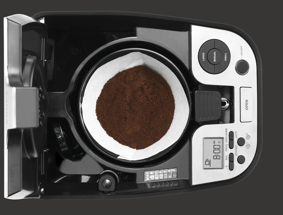 KRUPS KM9008 Cup on Request Programmable Coffee Maker with Precise Warming Technology, 12-Cup, Black N3