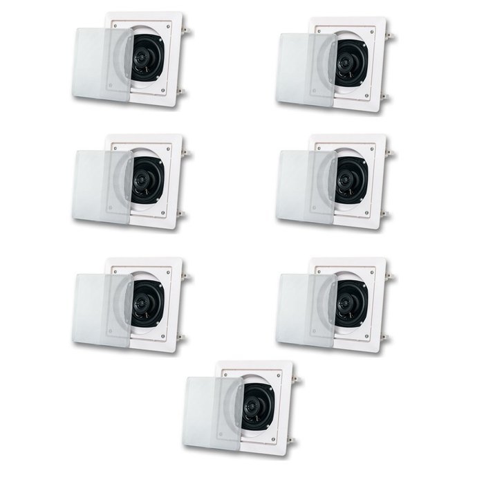 Acoustic Audio AS6S In Wall 7 Speaker Set 2 Way Home Theater 1400 Watt AS6S-7S