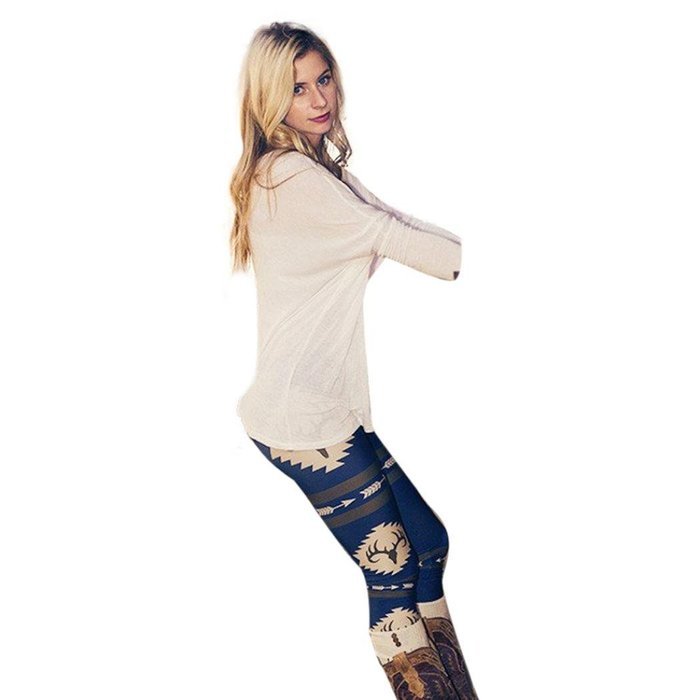 PHOTNO Fashion Women Skinny Printed Stretchy Pants Leggings N30