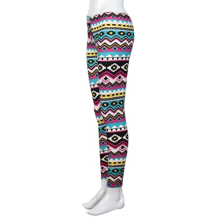 PHOTNO Fashion Women Lady Elasticity Skinny Tribal Printed Stretchy Pants Leggings N19