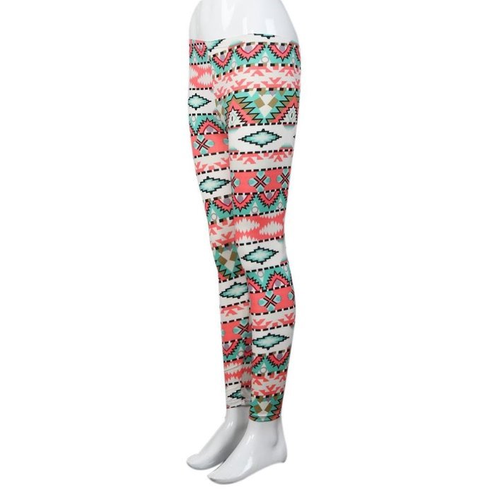 PHOTNO Fashion Women Lady Elasticity Skinny Tribal Printed Stretchy Pants Leggings N22