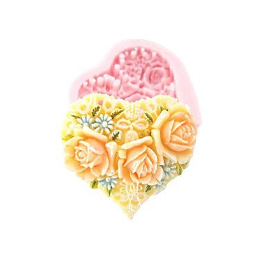 Sher 3D Heart Flowers Silicone Mold Fondant Molds Sugar Craft Tools Chocolate Mould For Cakes N2