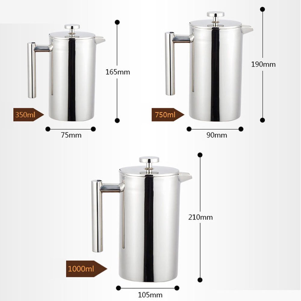 Aecibzo Double Wall Stainless Steel French Coffee Press 350ml/750ml