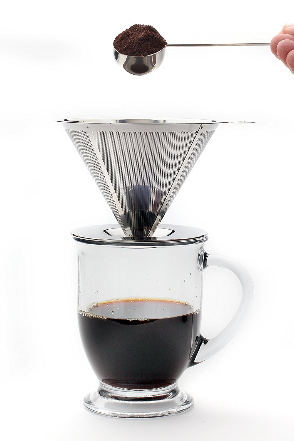 Pour Over Coffee Dripper Paperless Stainless Steel Reusable Coffee ...