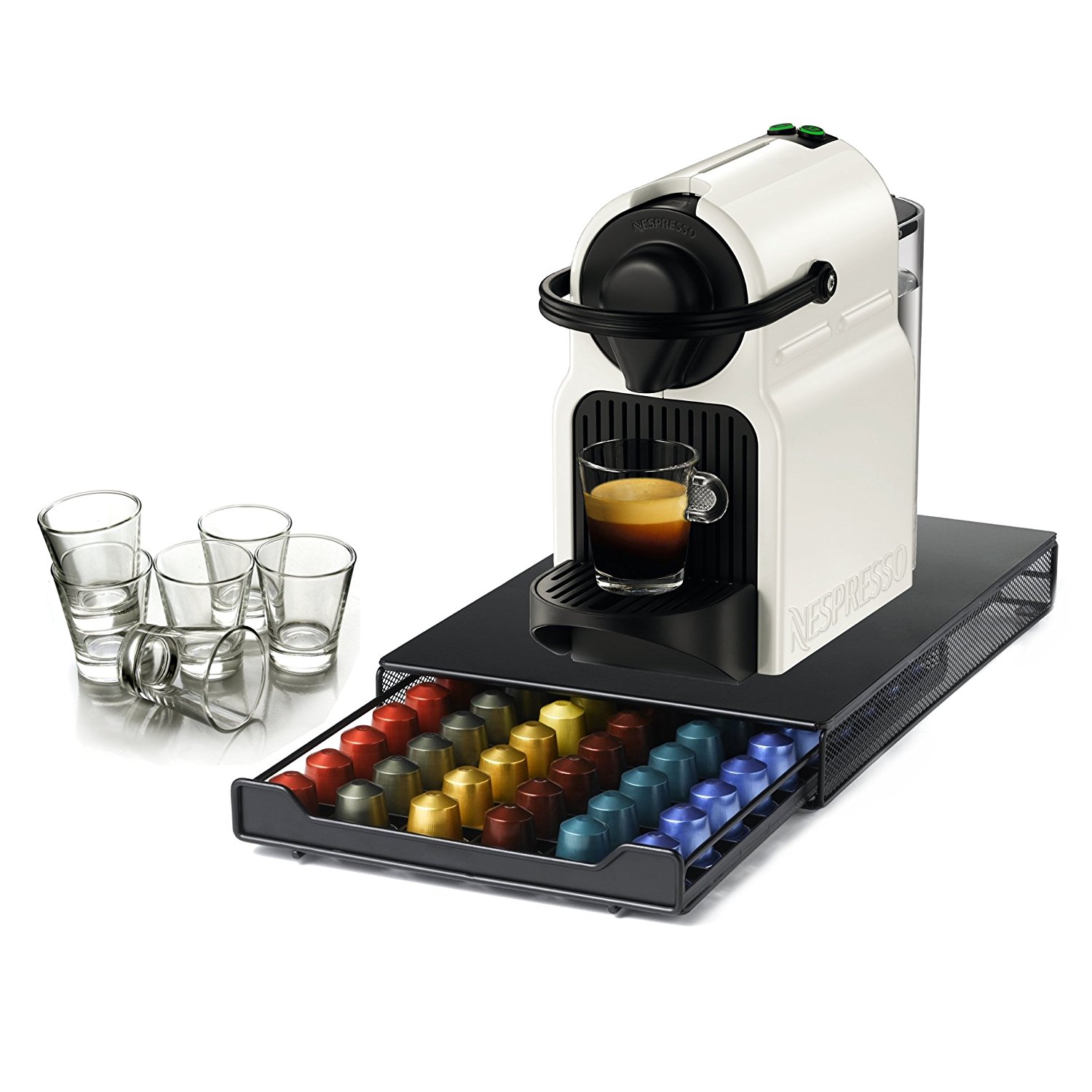 Nespresso Original Line Inissia White Coffee and Espresso Maker with 60