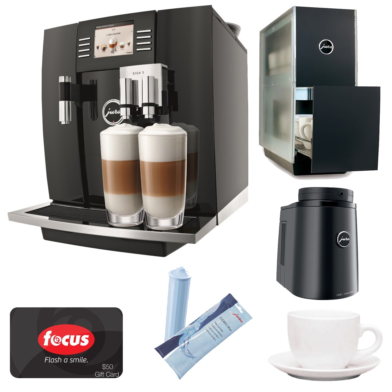 Jura Capresso GIGA 5 Automatic Coffee Machine (Piano Black) Mega Bundle