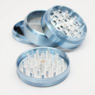 Sharp Stone Official Authentic Large 4 Piece Grinder Hard Top 2.5 Inches Chrome Blue + Free Performance Technology... N6