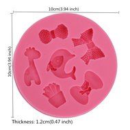 KookieMonsta Baby 3d Silicone Mould Bow Dolphin Animals Shapes Small Pastry Cupcake Decorating Mold for Cake Decoration N4